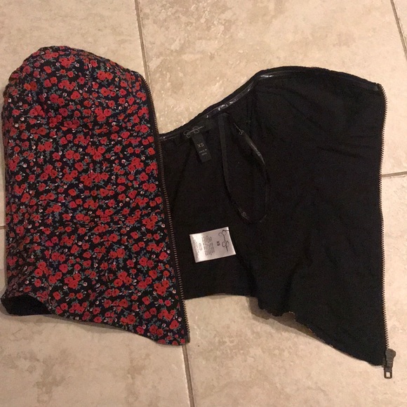 XS Jessica Simpson Bustier style zip up crop top - Picture 5 of 7